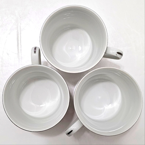 Diane by Fine China of Japan Blue Flower Scrolls - Set of 3 Footed Cups Only - Picture 10 of 16